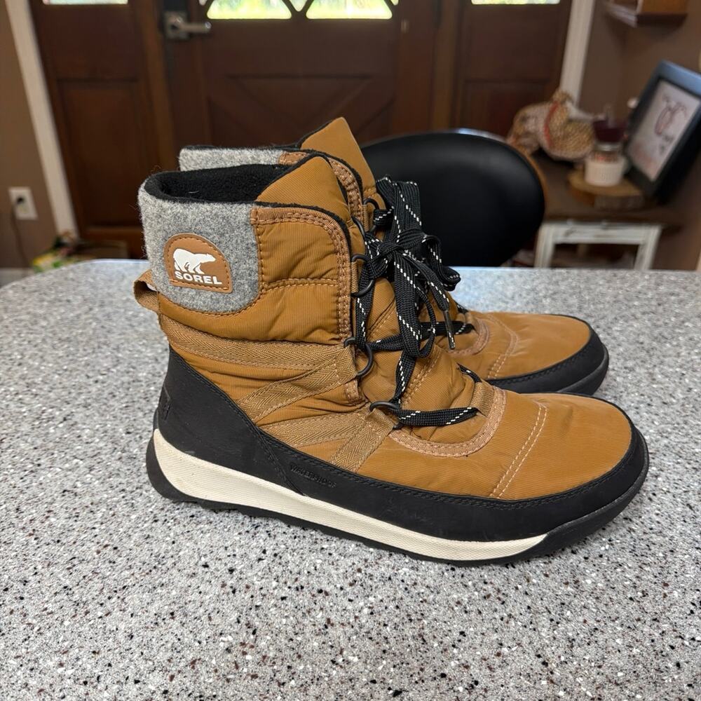 Sorel Women's Whitney II Short Lace Waterproof Boot Carmel Brown Snow Size 8.5